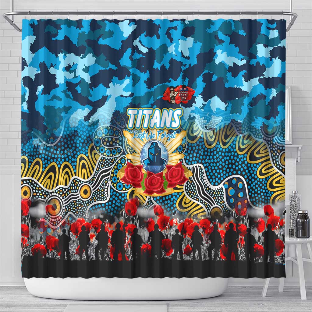 Titans ANZAC Day Shower Curtain Australian Army - Lest We Forget