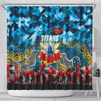 Titans ANZAC Day Shower Curtain Australian Army - Lest We Forget