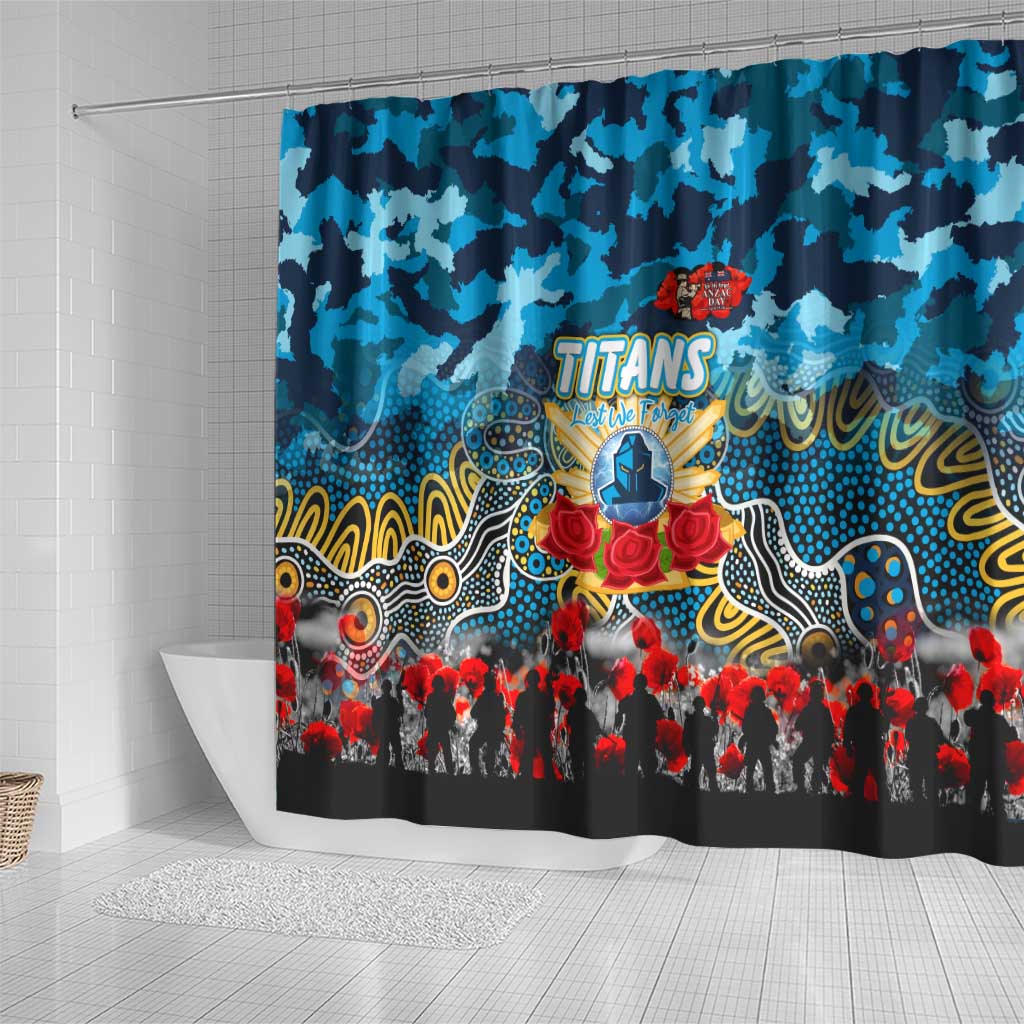 Titans ANZAC Day Shower Curtain Australian Army - Lest We Forget