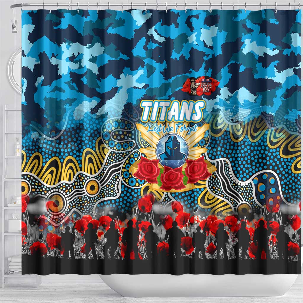 Titans ANZAC Day Shower Curtain Australian Army - Lest We Forget