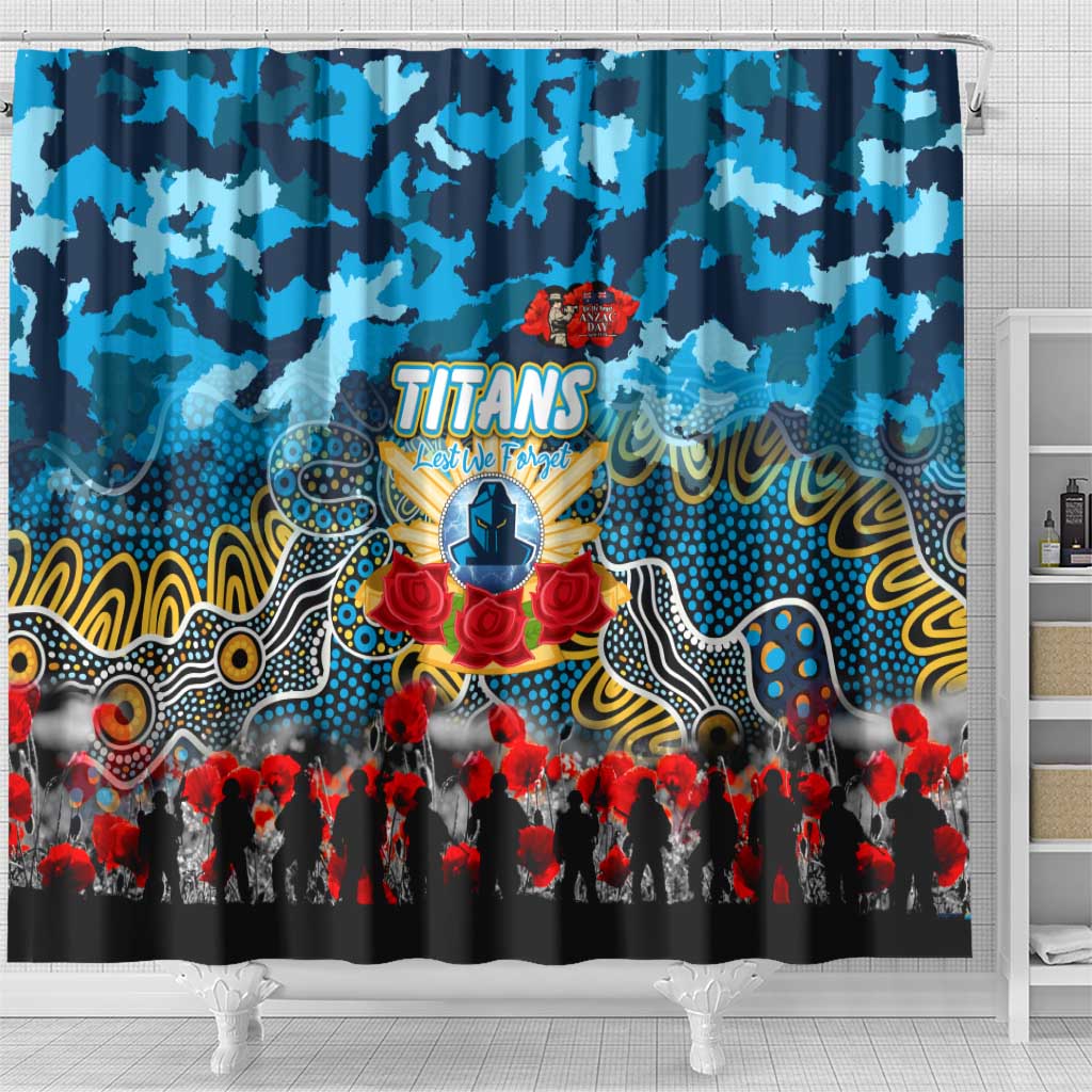 Titans ANZAC Day Shower Curtain Australian Army - Lest We Forget