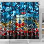 Titans ANZAC Day Shower Curtain Australian Army - Lest We Forget
