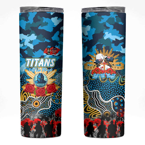 Personalized Titans ANZAC Day Skinny Tumbler Australian Army - Lest We Forget