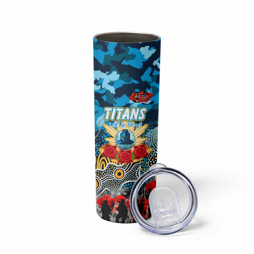 Personalized Titans ANZAC Day Skinny Tumbler Australian Army - Lest We Forget