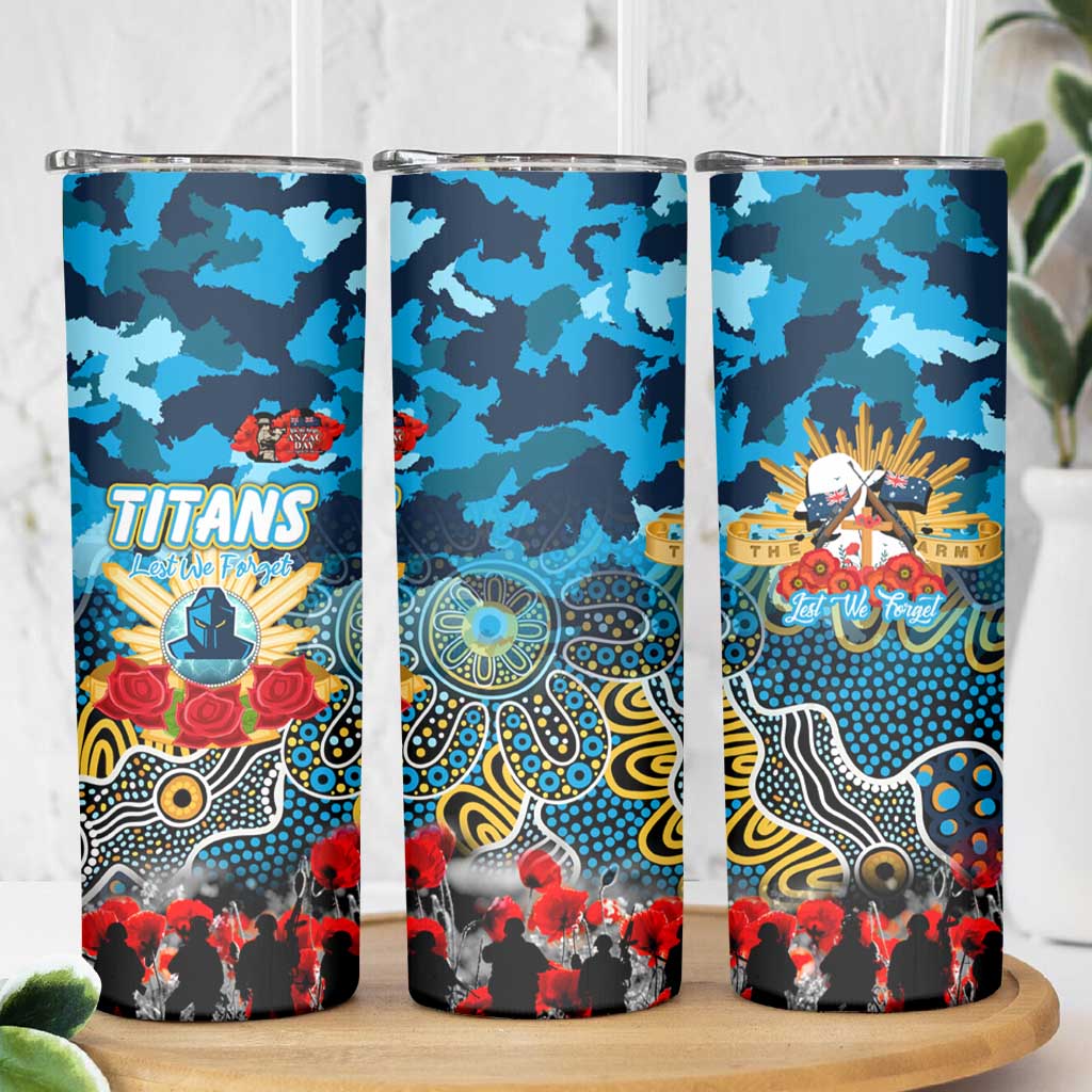 Personalized Titans ANZAC Day Skinny Tumbler Australian Army - Lest We Forget