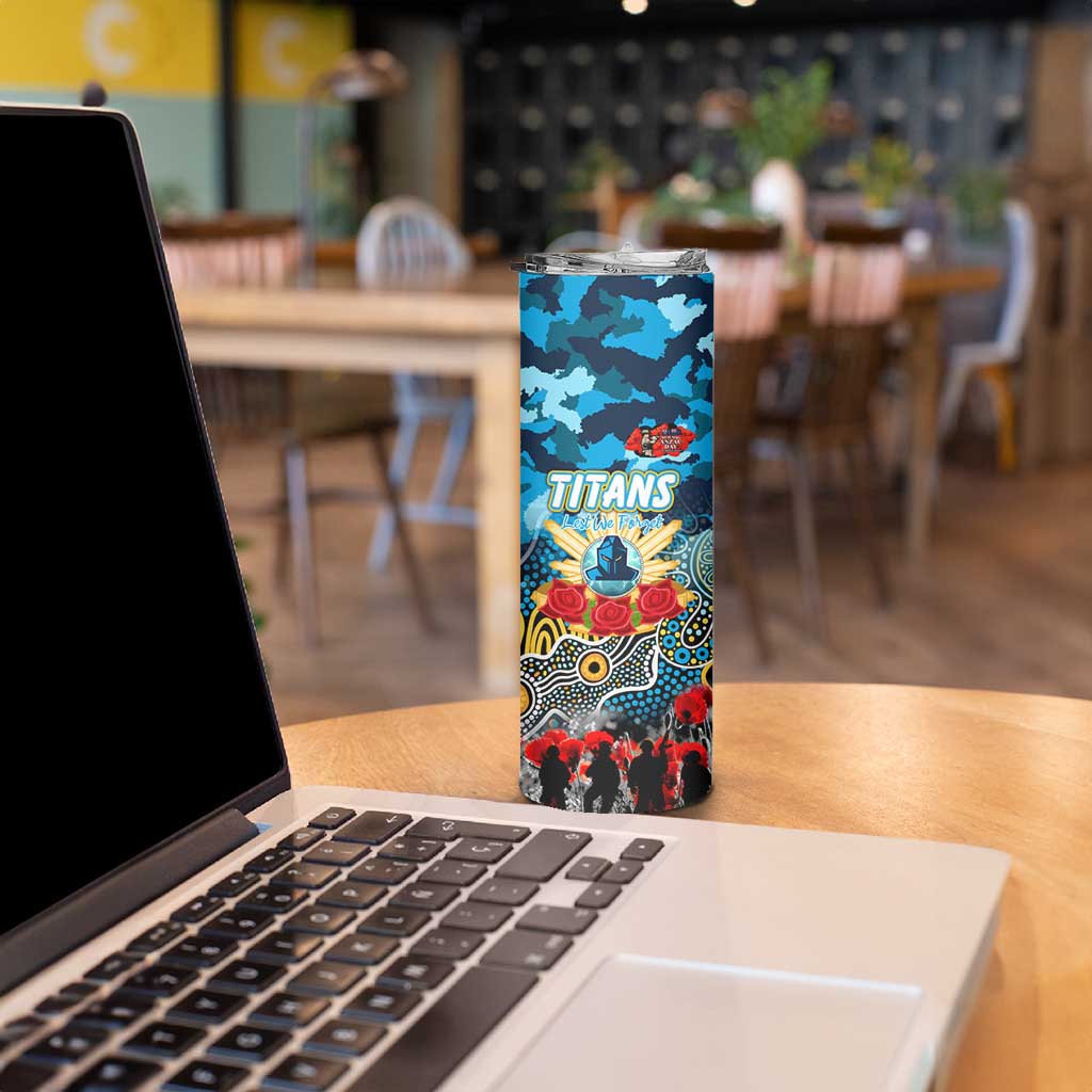 Personalized Titans ANZAC Day Skinny Tumbler Australian Army - Lest We Forget