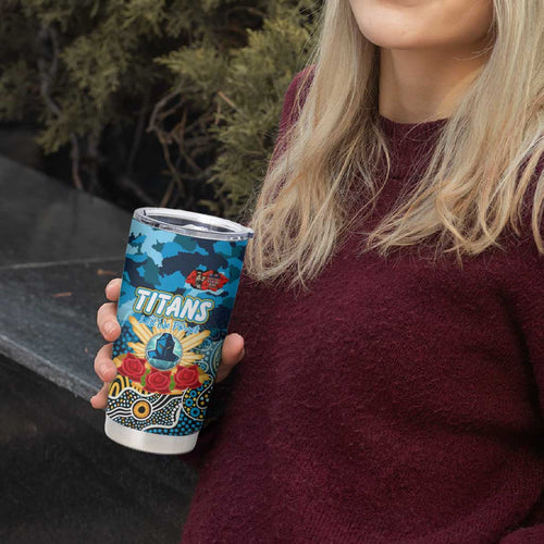 Personalized Titans ANZAC Day Tumbler Cup Australian Army - Lest We Forget