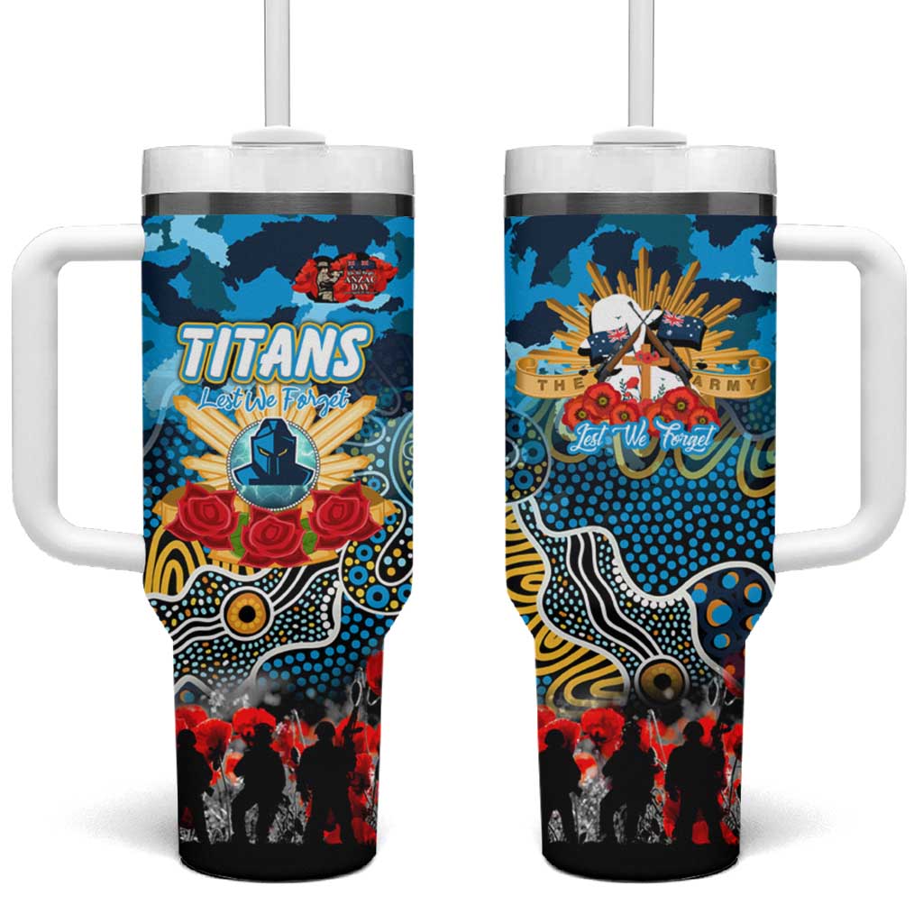 Personalized Titans ANZAC Day Tumbler With Handle Australian Army - Lest We Forget