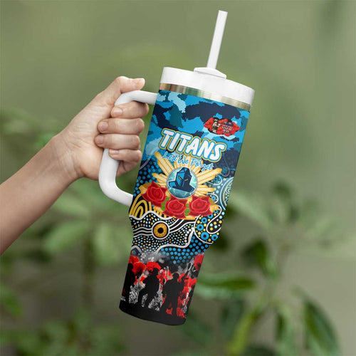 Personalized Titans ANZAC Day Tumbler With Handle Australian Army - Lest We Forget