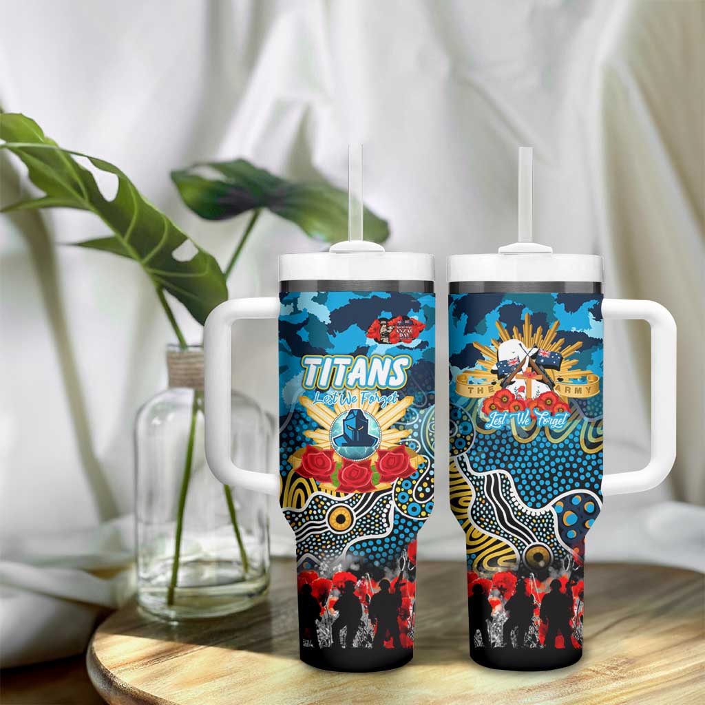 Personalized Titans ANZAC Day Tumbler With Handle Australian Army - Lest We Forget