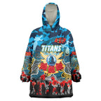 Personalized Titans ANZAC Day Wearable Blanket Hoodie Australian Army - Lest We Forget