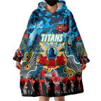 Personalized Titans ANZAC Day Wearable Blanket Hoodie Australian Army - Lest We Forget
