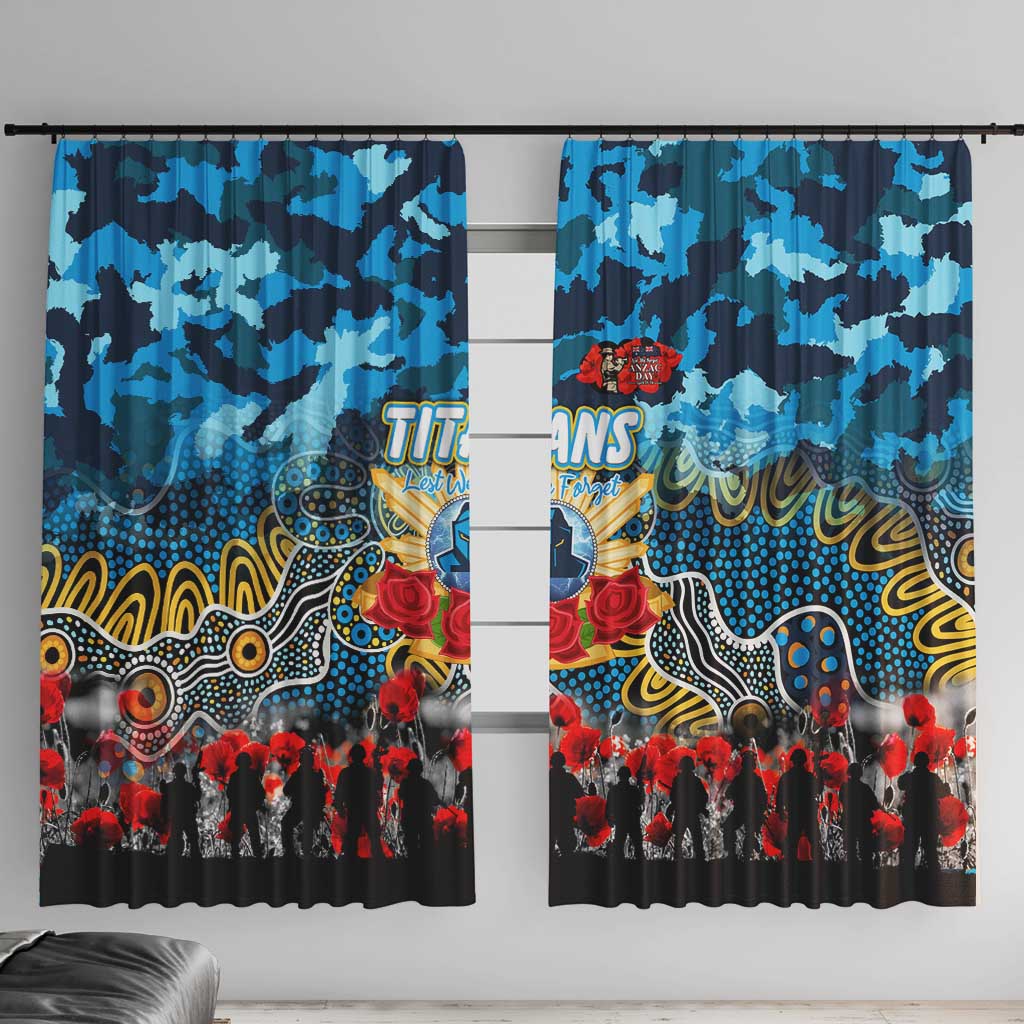 Titans ANZAC Day Window Curtain Australian Army - Lest We Forget