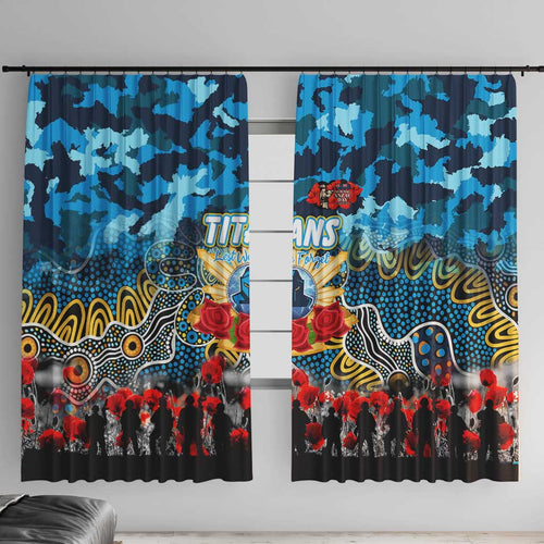Titans ANZAC Day Window Curtain Australian Army - Lest We Forget