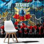 Titans ANZAC Day Window Curtain Australian Army - Lest We Forget