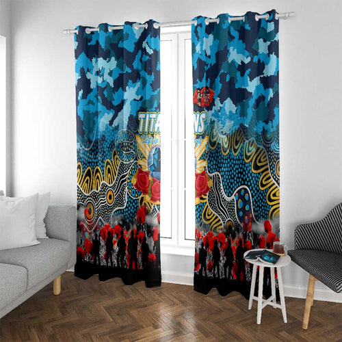 Titans ANZAC Day Window Curtain Australian Army - Lest We Forget