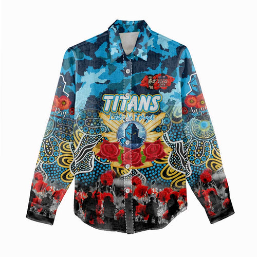 Personalized Titans ANZAC Day Women Casual Shirt Australian Army - Lest We Forget