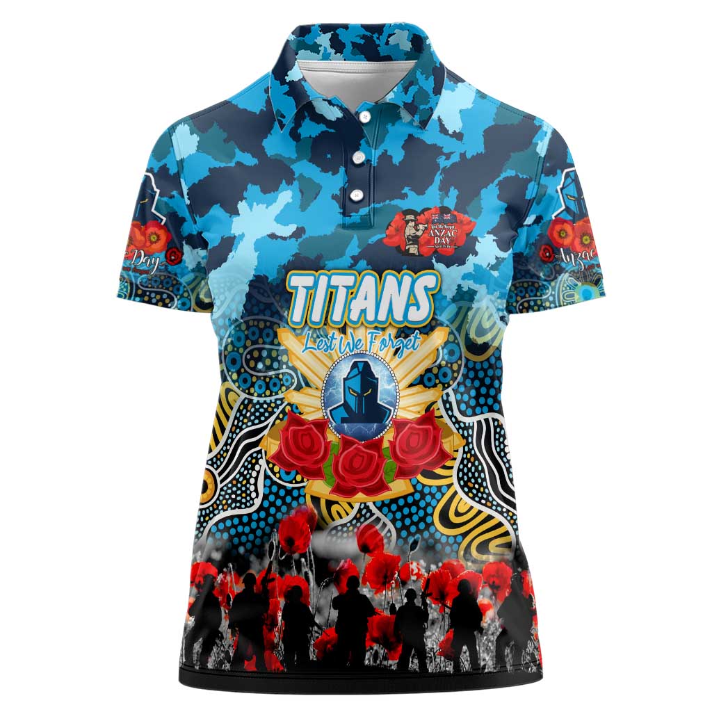 Personalized Titans ANZAC Day Women Polo Shirt Australian Army - Lest We Forget