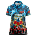 Personalized Titans ANZAC Day Women Polo Shirt Australian Army - Lest We Forget
