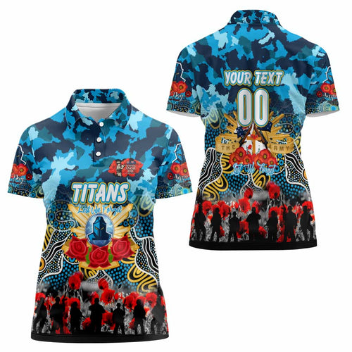 Personalized Titans ANZAC Day Women Polo Shirt Australian Army - Lest We Forget