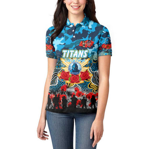 Personalized Titans ANZAC Day Women Polo Shirt Australian Army - Lest We Forget