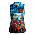 Personalized Titans ANZAC Day Women Sleeveless Polo Shirt Australian Army - Lest We Forget