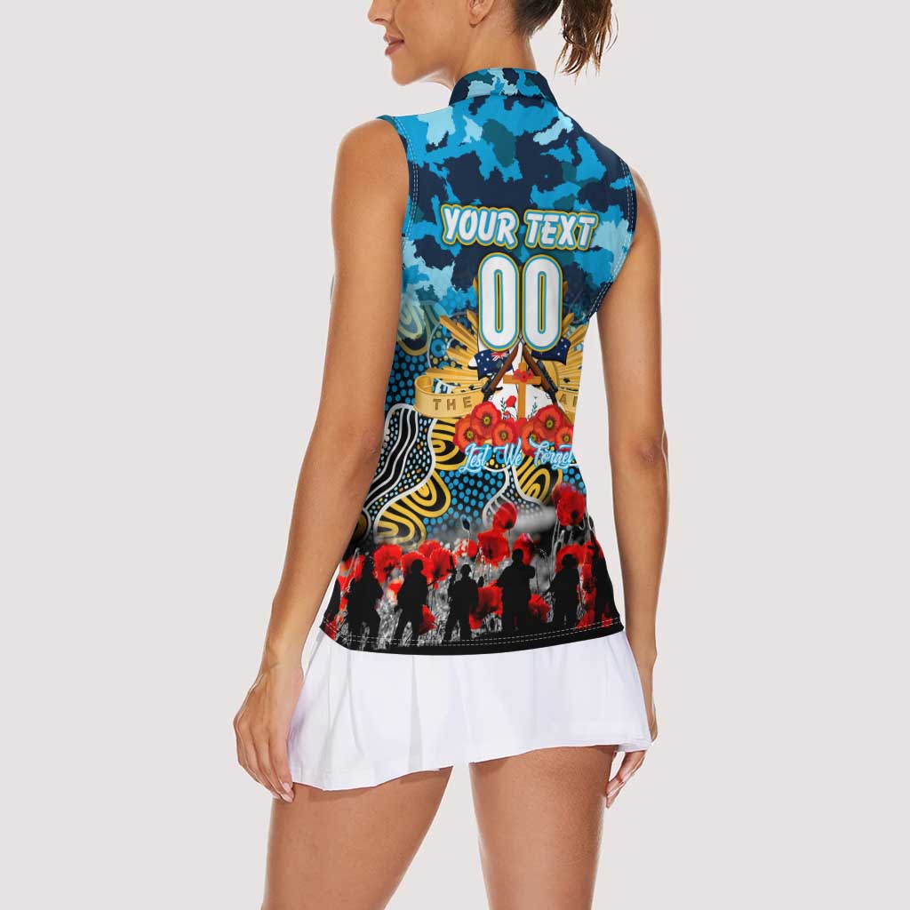 Personalized Titans ANZAC Day Women Sleeveless Polo Shirt Australian Army - Lest We Forget