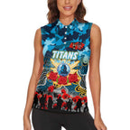 Personalized Titans ANZAC Day Women Sleeveless Polo Shirt Australian Army - Lest We Forget