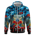 Personalized Titans ANZAC Day Zip Hoodie Australian Army - Lest We Forget