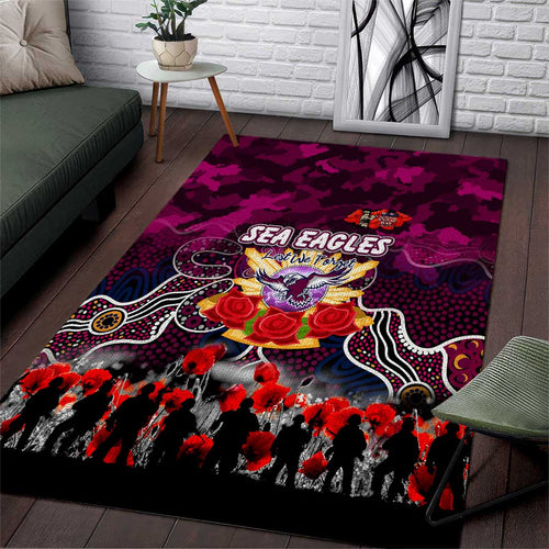 Sea Eagles ANZAC Day Area Rug Australian Army - Lest We Forget