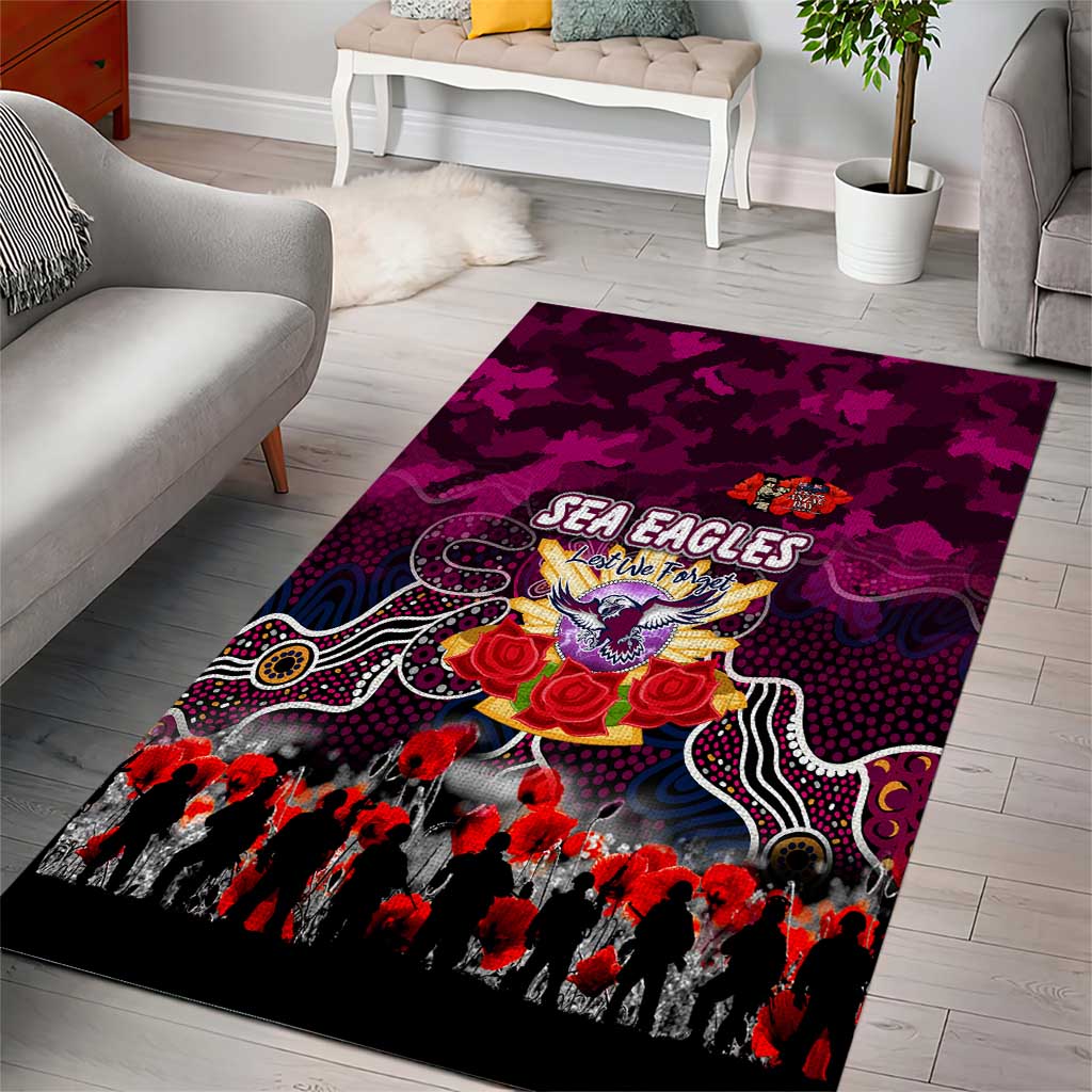 Sea Eagles ANZAC Day Area Rug Australian Army - Lest We Forget