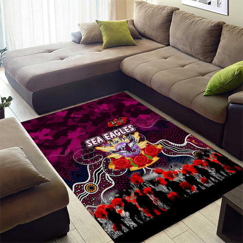 Sea Eagles ANZAC Day Area Rug Australian Army - Lest We Forget
