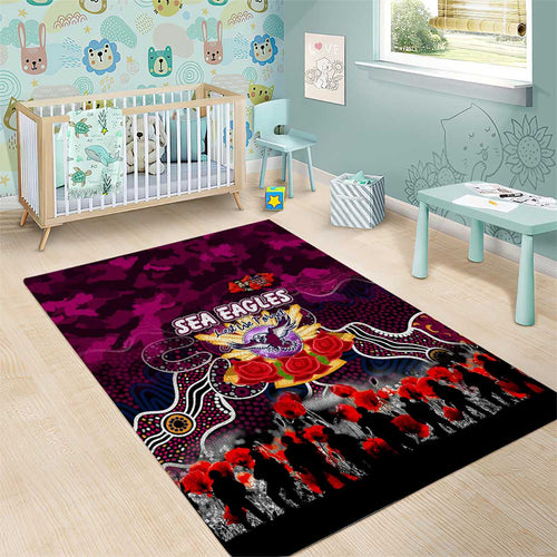 Sea Eagles ANZAC Day Area Rug Australian Army - Lest We Forget