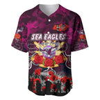 Personalized Sea Eagles ANZAC Day Baseball Jersey Australian Army - Lest We Forget