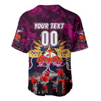 Personalized Sea Eagles ANZAC Day Baseball Jersey Australian Army - Lest We Forget