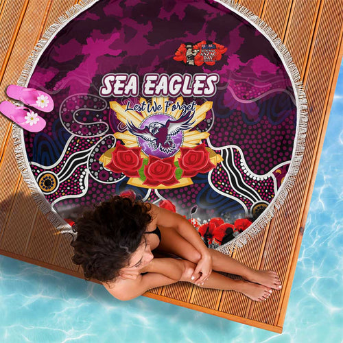 Sea Eagles ANZAC Day Beach Blanket Australian Army - Lest We Forget