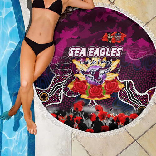 Sea Eagles ANZAC Day Beach Blanket Australian Army - Lest We Forget