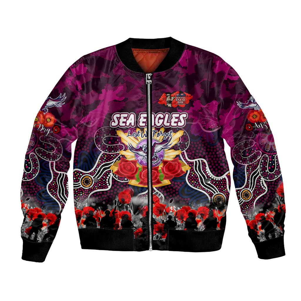 Personalized Sea Eagles ANZAC Day Bomber Jacket Australian Army - Lest We Forget