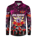 Personalized Sea Eagles ANZAC Day Button Sweatshirt Australian Army - Lest We Forget