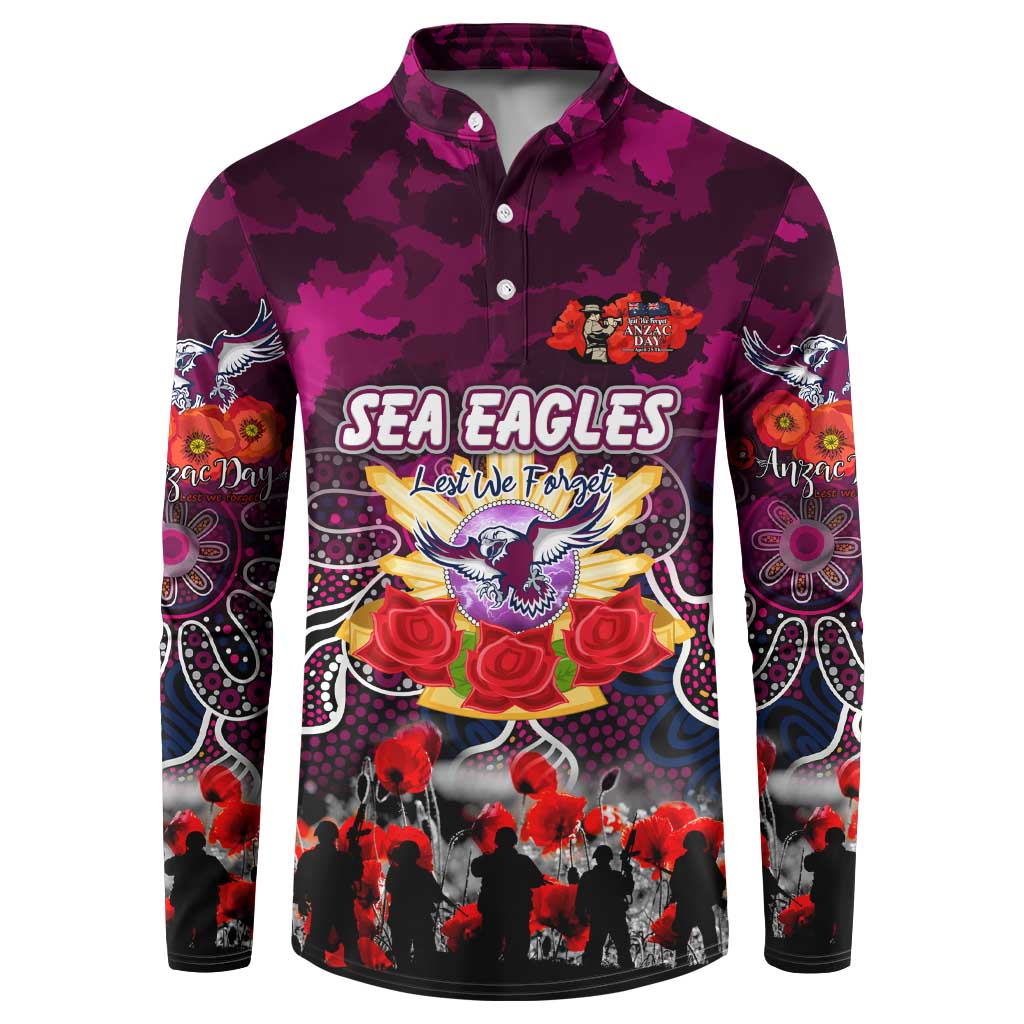 Personalized Sea Eagles ANZAC Day Button Sweatshirt Australian Army - Lest We Forget