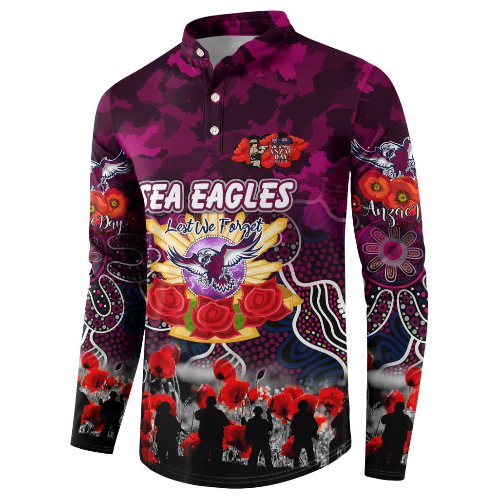 Personalized Sea Eagles ANZAC Day Button Sweatshirt Australian Army - Lest We Forget