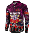 Personalized Sea Eagles ANZAC Day Button Sweatshirt Australian Army - Lest We Forget