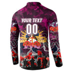 Personalized Sea Eagles ANZAC Day Button Sweatshirt Australian Army - Lest We Forget