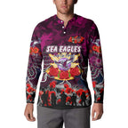 Personalized Sea Eagles ANZAC Day Button Sweatshirt Australian Army - Lest We Forget