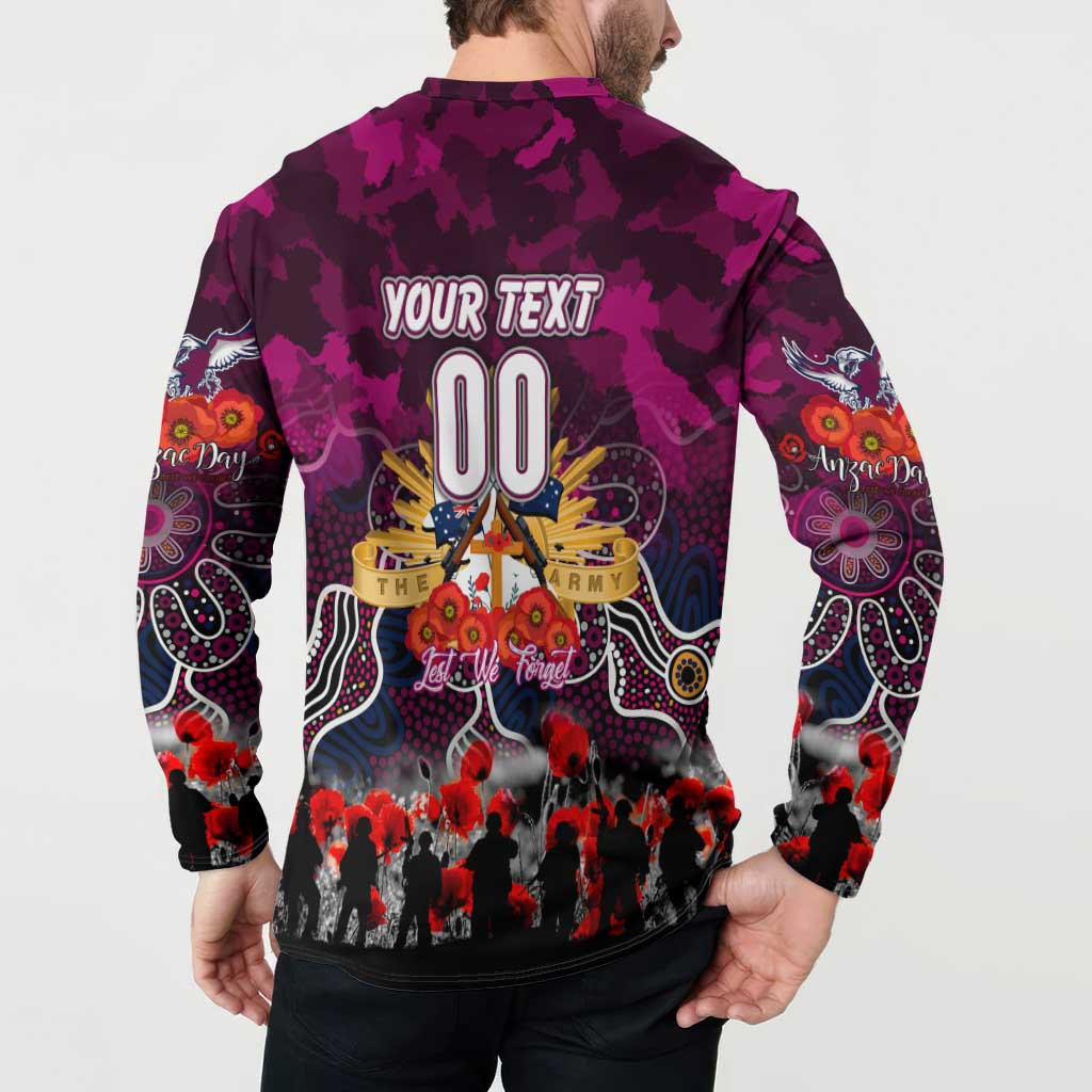 Personalized Sea Eagles ANZAC Day Button Sweatshirt Australian Army - Lest We Forget