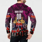 Personalized Sea Eagles ANZAC Day Button Sweatshirt Australian Army - Lest We Forget