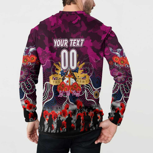Personalized Sea Eagles ANZAC Day Button Sweatshirt Australian Army - Lest We Forget