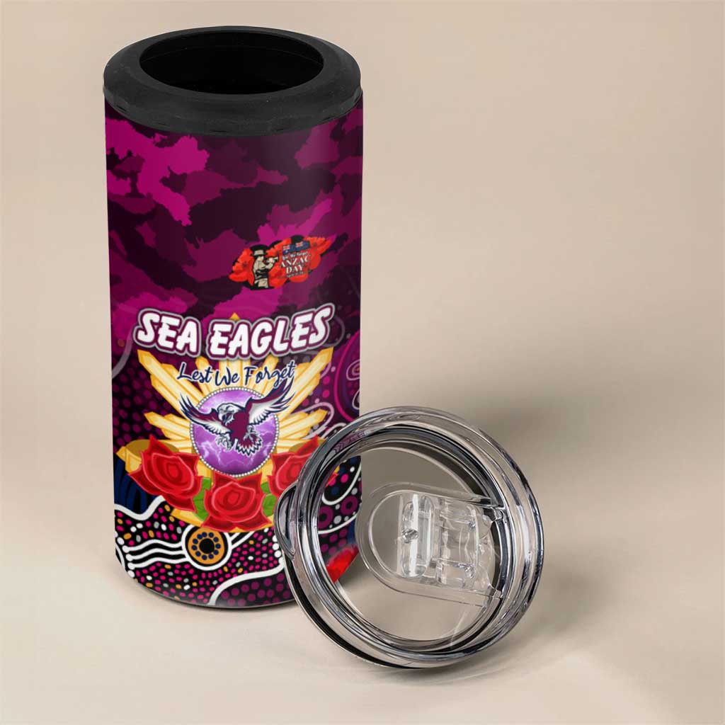 Personalized Sea Eagles ANZAC Day 4 in 1 Can Cooler Tumbler Australian Army - Lest We Forget