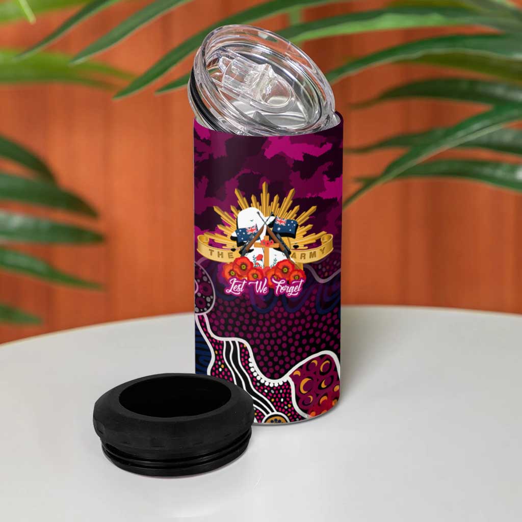 Personalized Sea Eagles ANZAC Day 4 in 1 Can Cooler Tumbler Australian Army - Lest We Forget