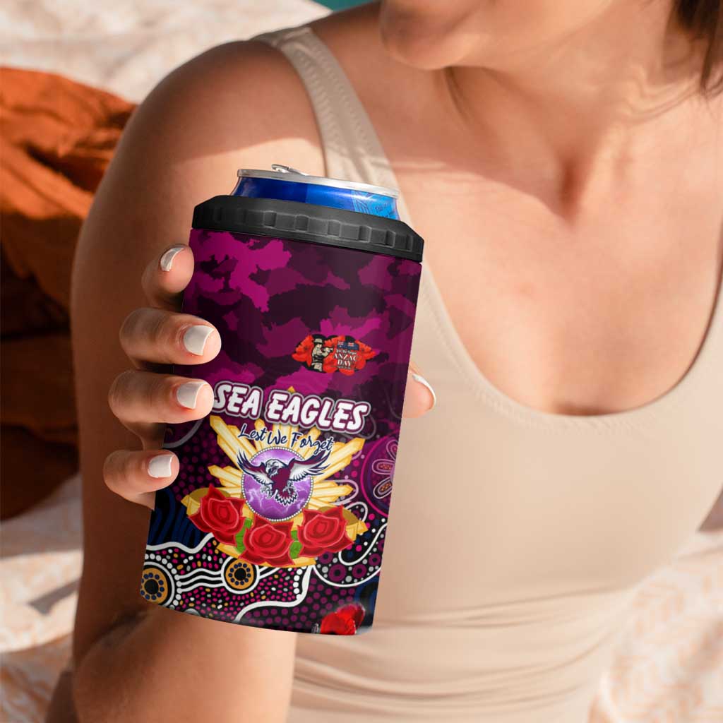 Personalized Sea Eagles ANZAC Day 4 in 1 Can Cooler Tumbler Australian Army - Lest We Forget